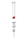 Cookies Glass clear quartz honey twist dab straw nectar collector with red pearls, available for sale at High Roller Smoke in Lakewood, Colorado.