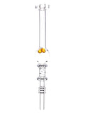 Cookies Glass clear quartz honey twist dab straw nectar collector with yellow pearls, available for sale at High Roller Smoke in Lakewood, Colorado.