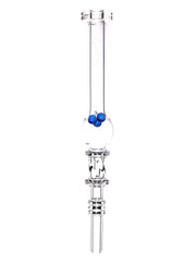 Cookies Glass clear quartz honey twist dab straw nectar collector with blue pearls, available for sale at High Roller Smoke in Lakewood, Colorado.