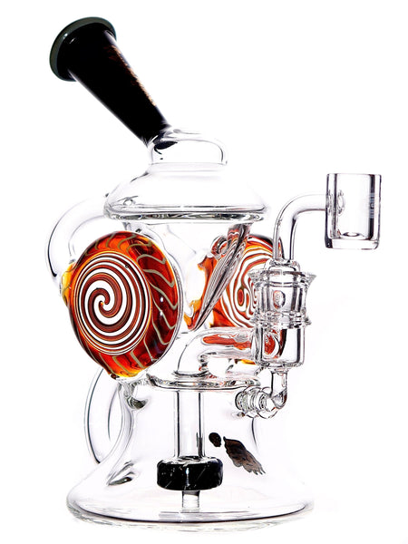 Crystal Glass - Double Spiral Klein Recycler (8")