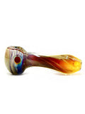 Curtis T Glass - Fully Fumed Amber Purple Sand Dune Hand Pipe Spoon (3.5)