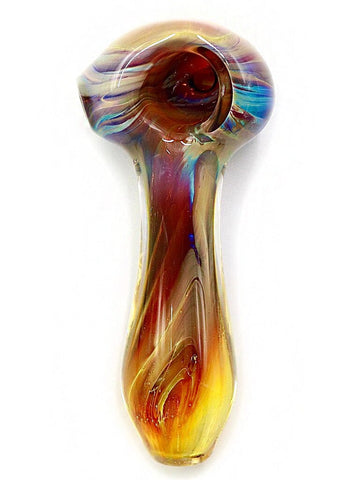 Curtis T Glass - Fully Fumed Amber Purple Sand Dune Hand Pipe Spoon (3.5)