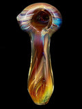 Curtis T Glass - Fully Fumed Amber Purple Sand Dune Hand Pipe Spoon (3.5)