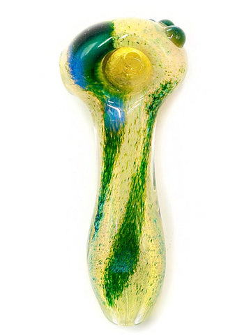 Curtis T Glass - Fully Fumed with Blue and Green Frit Hand Pipe Spoon (4