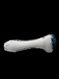 Curtis T Glass - White Frit Wig-Wag Hand Pipe (4")