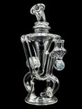 Donjah Glass - Clear Double Uptake Recycler with Dotstack Marbles (9")