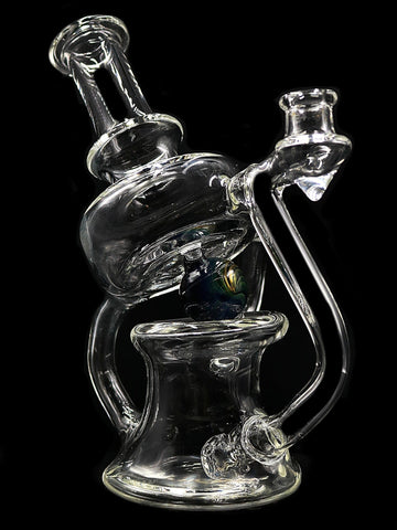 Donjah Glass - Clear Recycler with 5-Hole Perc and Center Marble (6