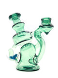 Donjah Glass - Green Jammer Recycler with Flower Implosion (5")