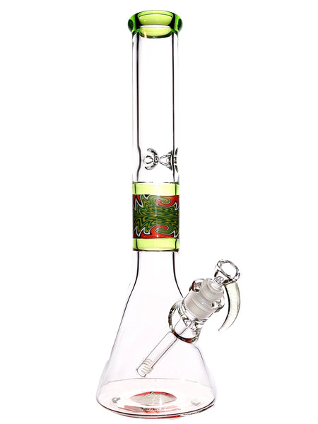 Double Wig Wag Beaker Bong with Wig Wag Reversal (16")