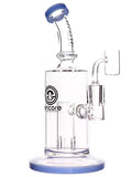 Clear glass water pipe banger hanger dab rig with slit perc and 14mm Male quartz banger 