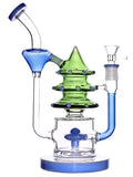 Refined bell recycler with evergreen tree topper available at High Roller Smoke in Lakewood, Colorado. 