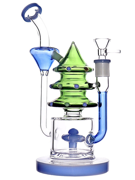 Refined bell recycler with evergreen tree topper available at High Roller Smoke in Lakewood, Colorado. 