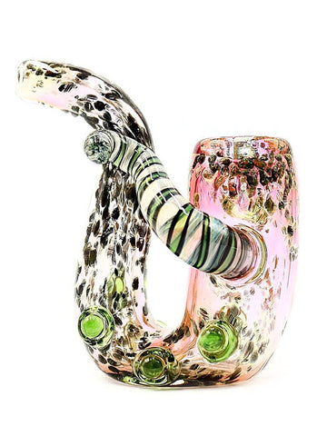 Fume and Frit Standing Dry Sherlock with Side Horn (4
