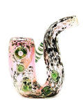 Fume and Frit Standing Dry Sherlock with Side Horn (4")