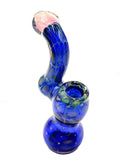 Fumed Blue Green Bubble Trap Bubbler (6")