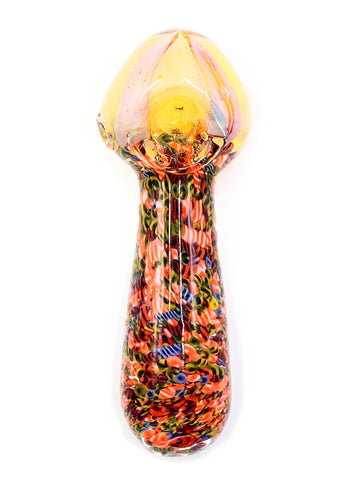Fumed Bulb Floral Inside-Out Hand Pipe (5