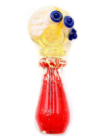 Fumed Inside-Out Red Frit Hand Pipe (5