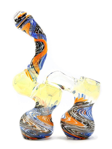 Fumed Wig Wag Double Chamber Bubbler (7.5")