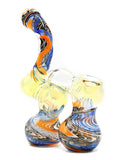 Fumed Wig Wag Double Chamber Bubbler (7.5")
