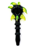 G Wiz Glass - Milky Black with CFL Horns Spoon Hand Pipe (6")