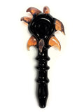 G Wiz Glass - Milky Black with CFL Horns Spoon Hand Pipe (6")