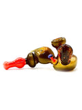 Hand of Man Glass - Full Color Mushroom Sidecar Hand Pipe (7")