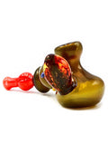 Hand of Man Glass - Full Color Mushroom Sidecar Hand Pipe (7")