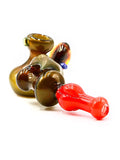 Hand of Man Glass - Full Color Mushroom Sidecar Hand Pipe (7")