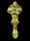 Hand of Man Glass - Fumed Wrap-N-Rake Hand Pipe Spoons with Murias (4”)