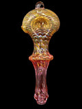 Hand of Man Glass - Fumed Wrap-N-Rake Hand Pipe Spoons with Murias (4”)