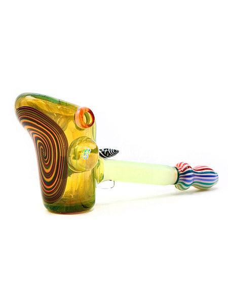 Hand of Man Glass - Upside-Down Hammer with Opal (6")