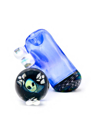 Hornsilver Glassworks - Trillium Blue with Jailhouse Rainbow and Opal Sidecar (11