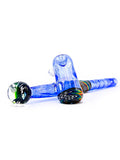 Hornsilver Glassworks - Trillium Blue with Jailhouse Rainbow and Opal Sidecar (11")