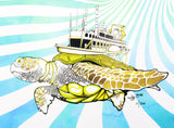 Heilig Art - "Sea Turtle Boat" Signed and Numbered Photo Print