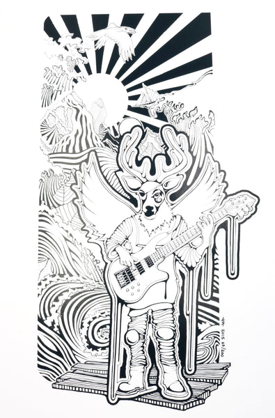 Heilig Art - "Trippy Guitar Deer" Signed and Numbered Photo Print