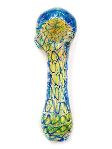 Korry Antos Glass - Fumed Coil Wrap N Rake Spoon Hand Pipes (3.5