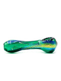 Korry Antos Glass - Teal Dichro Wrapped Hand Pipe Spoon (3.5")