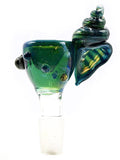 Korry Antos Glass - Green Bowl Slide with Shell Handle (14mm)