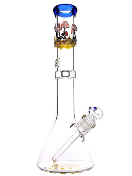 Mary Jane's Glass Studio - 50x7mm Mushy Clear Beaker Bong with Halo Perc (15")