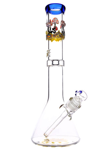 Mary Jane's Glass Studio - 50x7mm Mushy Clear Beaker Bong with Halo Perc (15