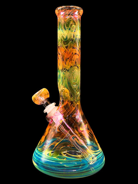 Mary Jane's Glass Studio - Fully Gold Fumed Beaker Bong (10.5")