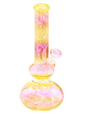 Mary Jane's Glass Studio - Fully Gold Fumed Double Bubble Beaker Bong (11")