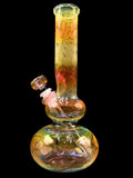 Mary Jane's Glass Studio - Fully Gold Fumed Double Bubble Beaker Bong (11")