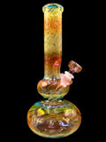 Mary Jane's Glass Studio - Fully Gold Fumed Double Bubble Beaker Bong (11")