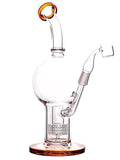 Clear globe water rig with matrix showerhead perc available for sale at High Roller Smoke in Lakewood, Colorado. 