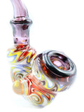Michael Goonan Glass - Clear Red and Milky Ice Wig-Wag Sherlock
