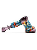 Michael Goonan Glass - Fire and Ice Wig-Wag Hammer Bubbler (7")