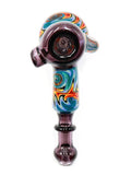 Michael Goonan Glass - Fire and Ice Wig-Wag Hammer Bubbler (7")