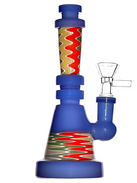 Mini Full Color Wig Wag Straight Water Pipe (7")