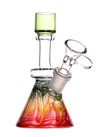 Mini Rasta Wrap-n-Rake Beaker Bong (5